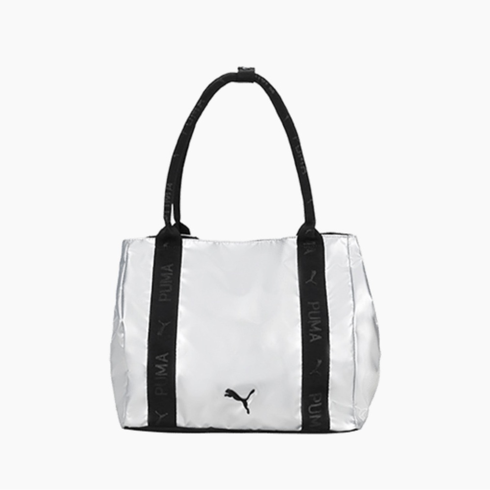 🌸 PUMA Women's Up & Comer Tote, Silver/Black, One Size, 🌸
